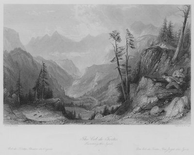 De Col de Tortes, Jacht op de Izoid (gravure) door Thomas (after) Allom