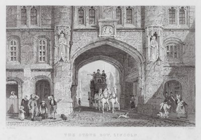 De Stone Bow, Lincoln door Thomas (after) Allom
