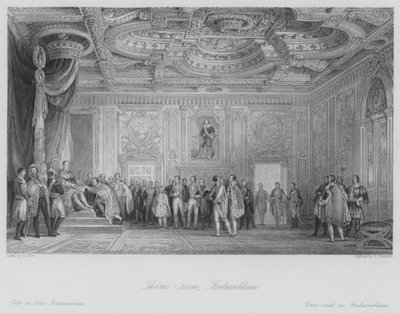 Troonzaal, Fontainebleau (gravure) door Thomas (after) Allom