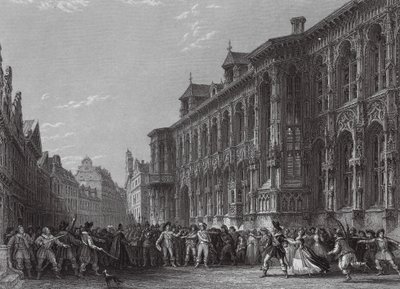 Stadhuis, Gent door Thomas (after) Allom