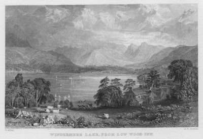 Windermere Lake, vanaf Low Wood Inn door Thomas (after) Allom