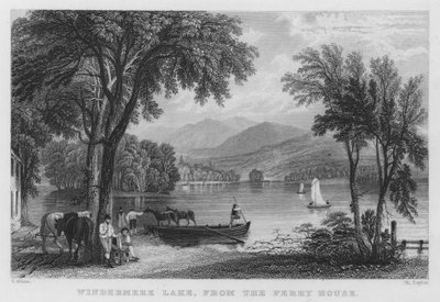 Windermere Meer, vanuit het Veerhuis door Thomas (after) Allom