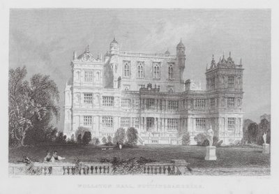 Wollaton Hall, Nottinghamshire (gravure) door Thomas (after) Allom