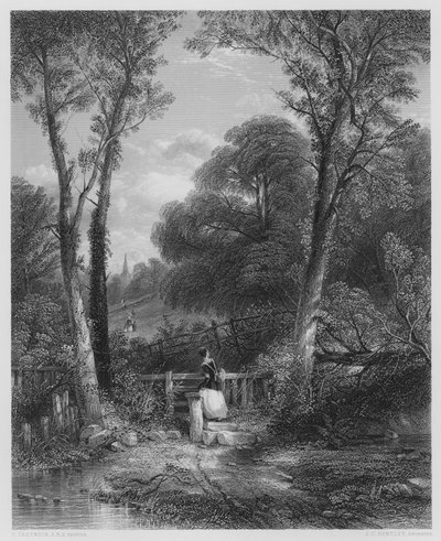 De Weg naar de Kerk, uit het schilderij in de Vernon Gallery (gravure) door Thomas (after) Creswick