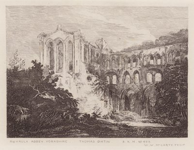 Rievaulx Abdij door Thomas (after) Girtin
