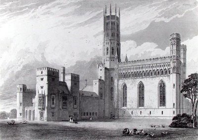 Fonthill Abbey vanuit het zuidoosten, uit 