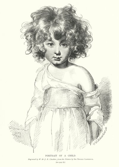 Portret van een kind door Thomas (after) Lawrence