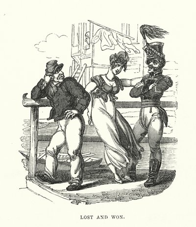 Verloren en gewonnen (gravure) door Thomas (after) Rowlandson