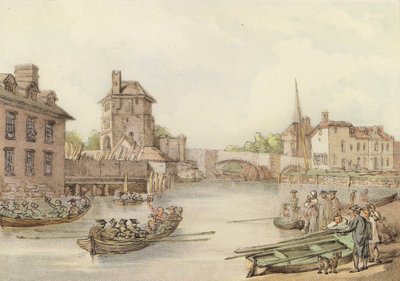 Noordelijk Uitzicht op de Studie van Friar Bacon in Oxford door Thomas (after) Rowlandson