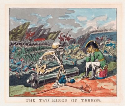 De twee koningen van terreur. Napoleon en de dood. door Thomas (after) Rowlandson
