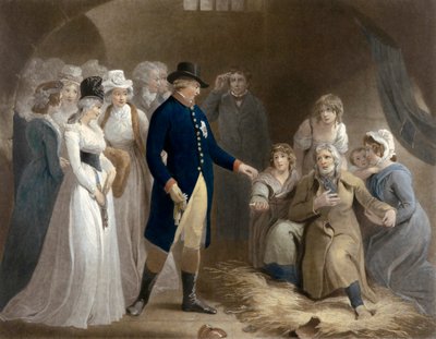George III bezoekt de gevangenis in Dorchester door Thomas (after) Stothard