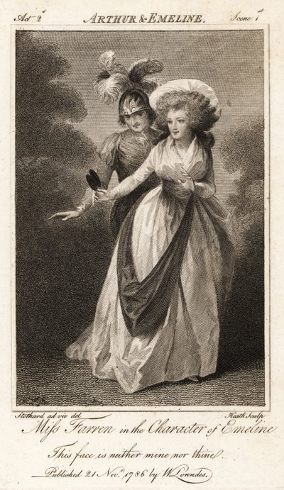 Miss Elizabeth Farren in de rol van Emeline in John Dryden