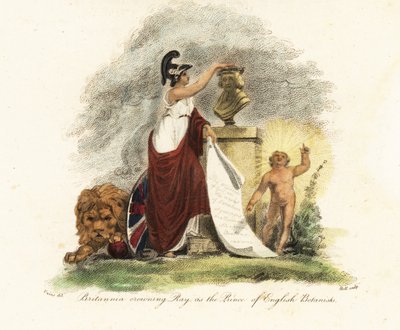 Britannia kroont John Ray als de Prins van Engelse Botanisten door Thomas (after) Uwins