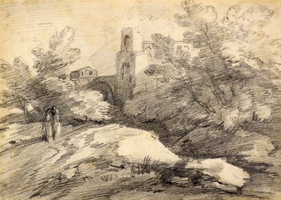 Landschap door Thomas (attr. to) Gainsborough