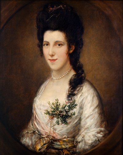 Portret van een Dame door Thomas (attr. to) Gainsborough