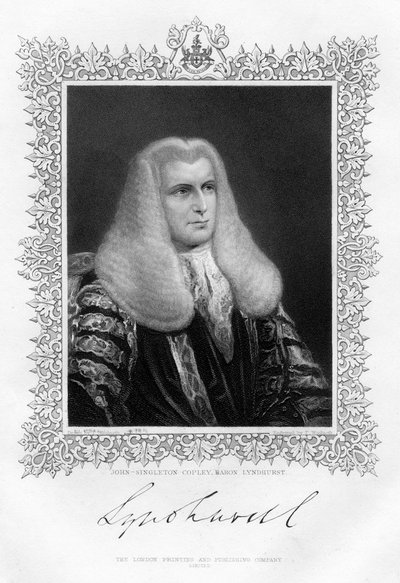 John Singleton Copley 1738-1815, Britse Lord Chancellor en politicus door Thomas A. Woolnoth