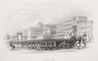 Calcutta, de Esplanade, gegraveerd door E. Radclyffe, uit 