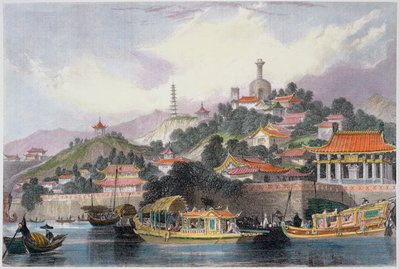 Tuin van het keizerlijk paleis, Peking, China door Thomas Allom