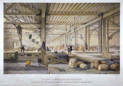Goederen verzonden per spoor, 19e eeuw door Thomas Allom