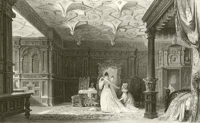 Interieur van Sizergh Hall, Westmorland door Thomas Allom