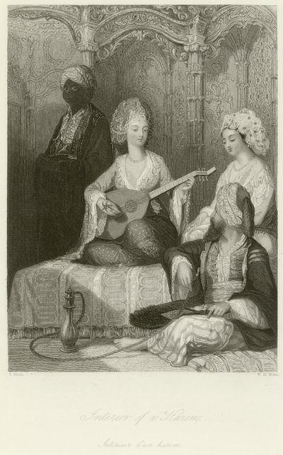Interieur van een harem door Thomas Allom