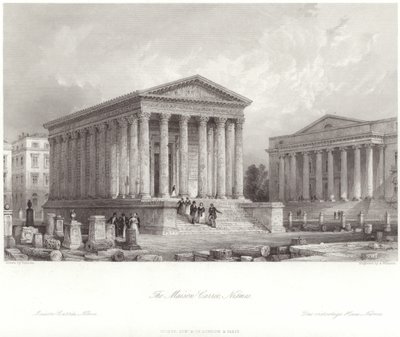 Maison Carrée in Nîmes door Thomas Allom
