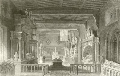 Monumenten voor de Graven van Rutland in Bottesford Kerk, Leicestershire door Thomas Allom