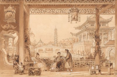 Het Terras van het Huis van een Mandarijn in Peking door Thomas Allom