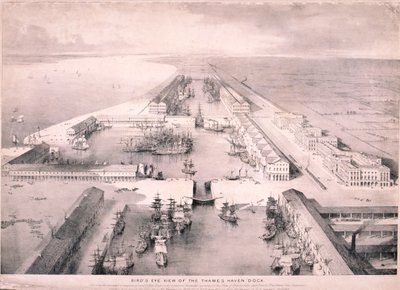 Thames Haven Dock, Londen door Thomas Allom