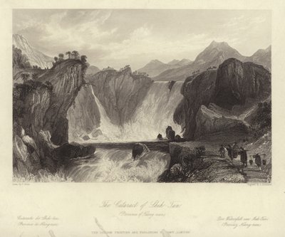De waterval van Shih Tan door Thomas Allom
