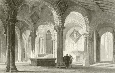 De Galilea, Westkant van de Durham Kathedraal door Thomas Allom