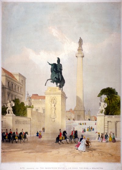 The Mall en Waterloo Place, Westminster, Londen, ca. 1845 door Thomas Allom