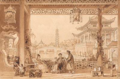 Het Terras van het Huis van een Mandarijn in Peking door Thomas Allom