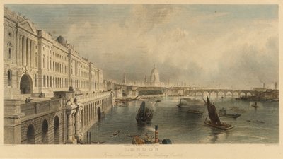 Uitzicht op Londen, Engeland, vanaf het Somerset House Marine Building, met de Saint Paul