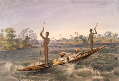 Zanjueelah, de schipper van de stroomversnellingen, pub. 1865 door Thomas Baines