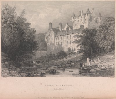 Cawdor Castle, Narnshire (uitgegeven door G. Virtue); pagina 59 (Volume Eén) door Thomas Barber
