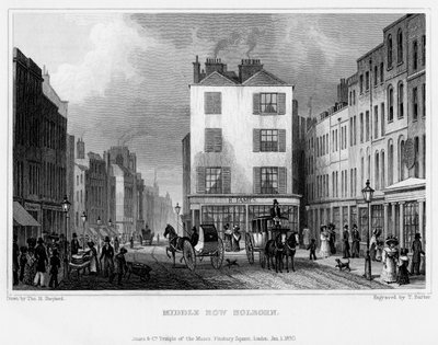 Middle Row, Holborn, Londen, 1830 door Thomas Barber