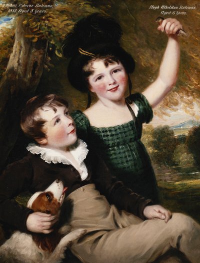 Portret van Thomas Osborne Bateman, 8 jaar oud, met zijn broer, Hugh Athelstan, 6 jaar oud, 1818 door Thomas Barber
