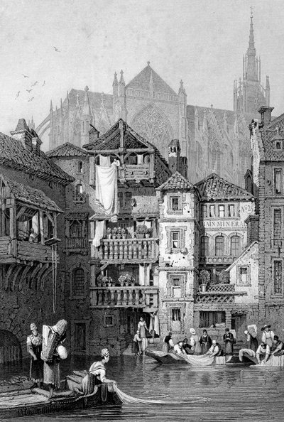 Uitzicht in Metz, Noord-Frankrijk, 19e eeuw door Thomas Barber