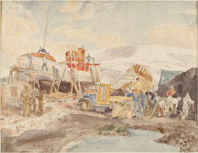 Kolentanken, Noordkade, Akureyri, IJsland door Thomas Barclay Hennell