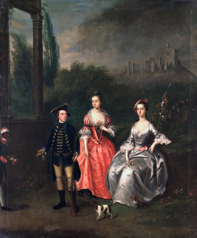 Portret van Kapitein Fenwick, zijn vrouw Isabella Orde en zijn zus Ann, ca. 1746 door Thomas Bardwell