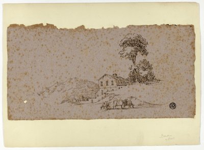 Boerderij in de Bergen met Koeien op de Voorgrond door Thomas Barker