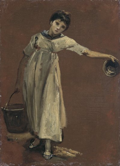 Meisje met een emmer door Thomas Barker of Bath
