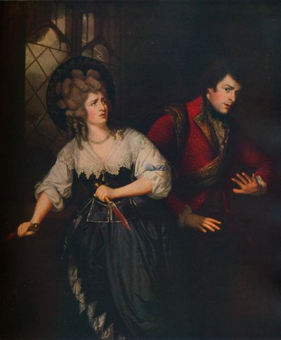 Mevrouw Siddons en J. P. Kemble in de dolkscène uit Macbeth, 1786 door Thomas Beach