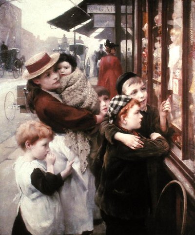 De speelgoedwinkel door Thomas Benjamin Kennington