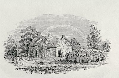Haanengevecht buiten een herberg, ca. 1801, uit 