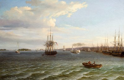 Uitzicht op Philadelphia, kijkend naar het zuiden op de Delaware River door Thomas Birch