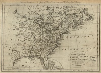 Een correcte kaart van de Verenigde Staten van Noord-Amerika, inclusief de Britse en Spaanse gebieden, zorgvuldig vastgesteld in overeenstemming met het verdrag van 1784. LOC 74692103 door Thomas Bowen