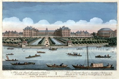 Een Uitzicht op het Koninklijk Ziekenhuis in Chelsea en de Rotonde in Ranelagh Gardens, Londen, 1751 door Thomas Bowles