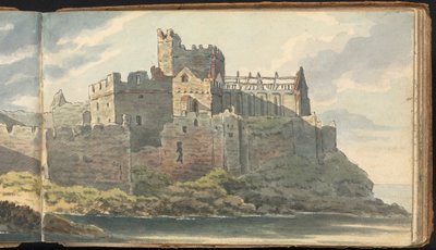Album van Landschap- en Figuurstudies: Ruïnes van een Kasteel op een Rotsachtige Kustlijn door Thomas Bradshaw